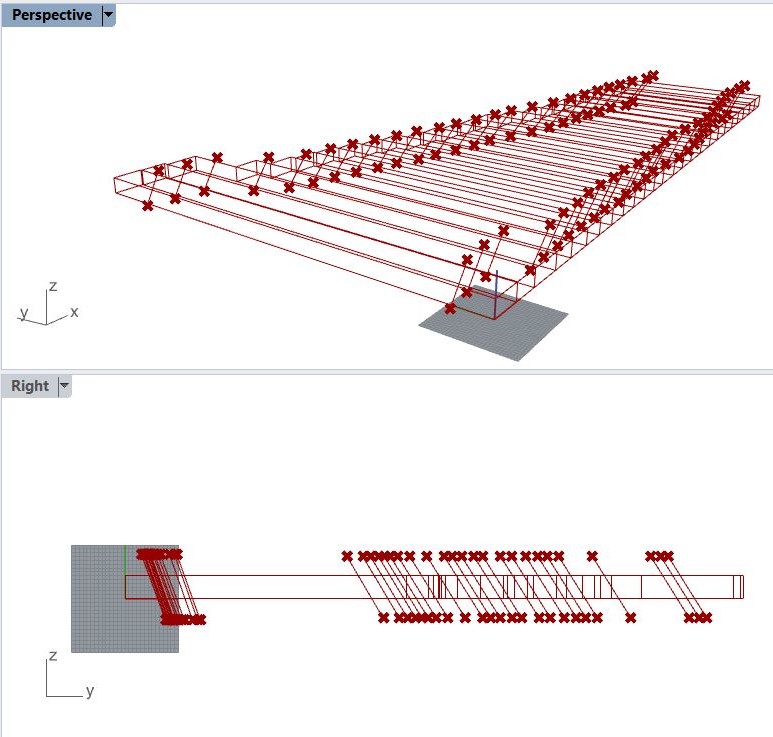 Perspective and side views of the marble drilling toolpath